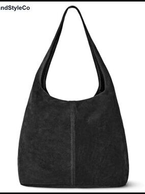 Italian Genuine Suede Hobo Handbag Large Slouchy Shoulder Purse